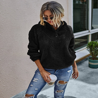 Apek® | Pull en peluche de couleur pure