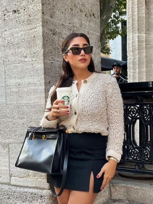 Vironika® | Cardigan Court en Maille Tricotée