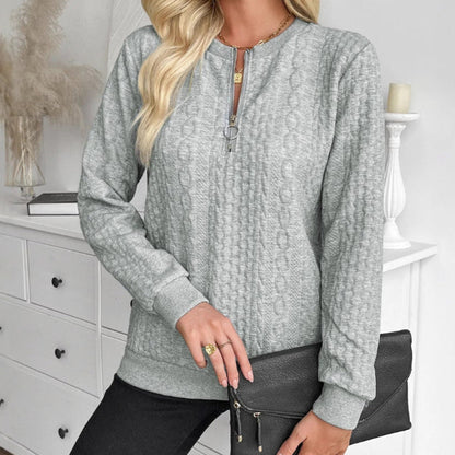 Nayla® | Pull Zippé en Tissu Texturé Premium