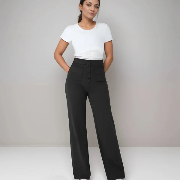Velina® | Pantalon Décontracté à Taille Haute – Tissu Premium & Coupe Parfaite