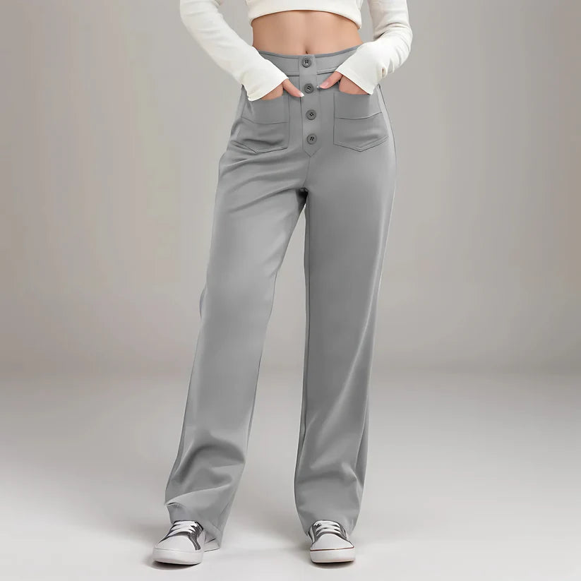 Velina® | Pantalon Décontracté à Taille Haute – Tissu Premium & Coupe Parfaite